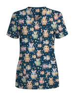 Cute Easter Bunny Egg Nurse Scrub Top - Scrubloop
