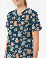 Cute Easter Bunny Egg Nurse Scrub Top - Scrubloop