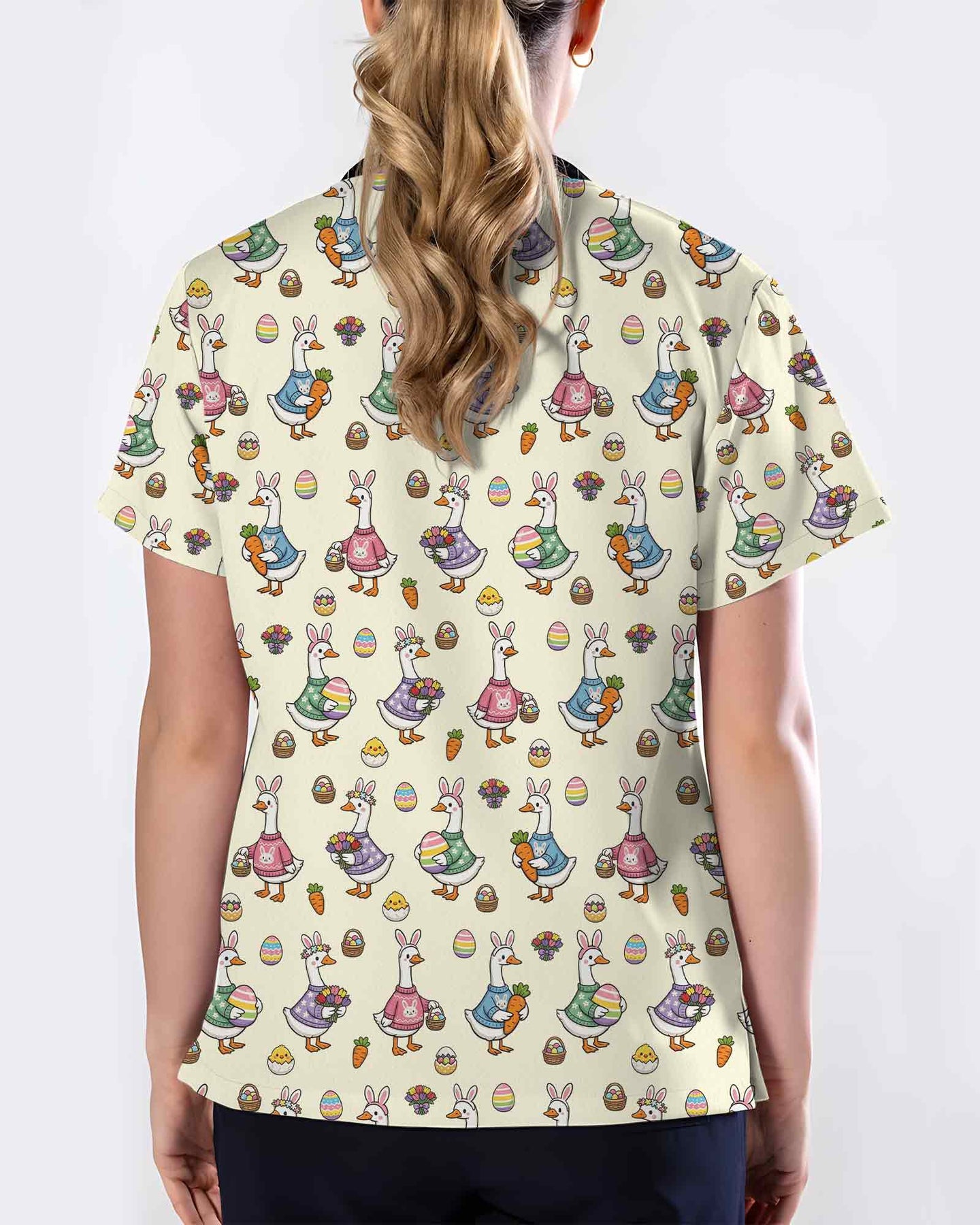 Cute Easter Duck Scrub Top - Scrubloop
