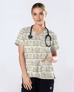 Cute Easter Goose Bunny Suit Nurse Scrub Top - Scrubloop