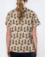 Cute Golden Retriever Christmas Medical Nurse Scrub Top - Scrubloop