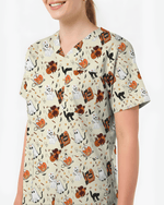 Cute Halloween Ghost Nurse Medical Scrub Top - Scrubloop