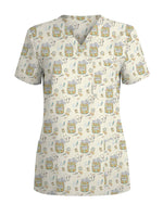 Cute Happy Pills Medical Nursing V-Neck Scrub Top - Scrubloop
