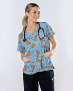 Cute Holiday Cookies Nurse Medical Scrub Top - Scrubloop