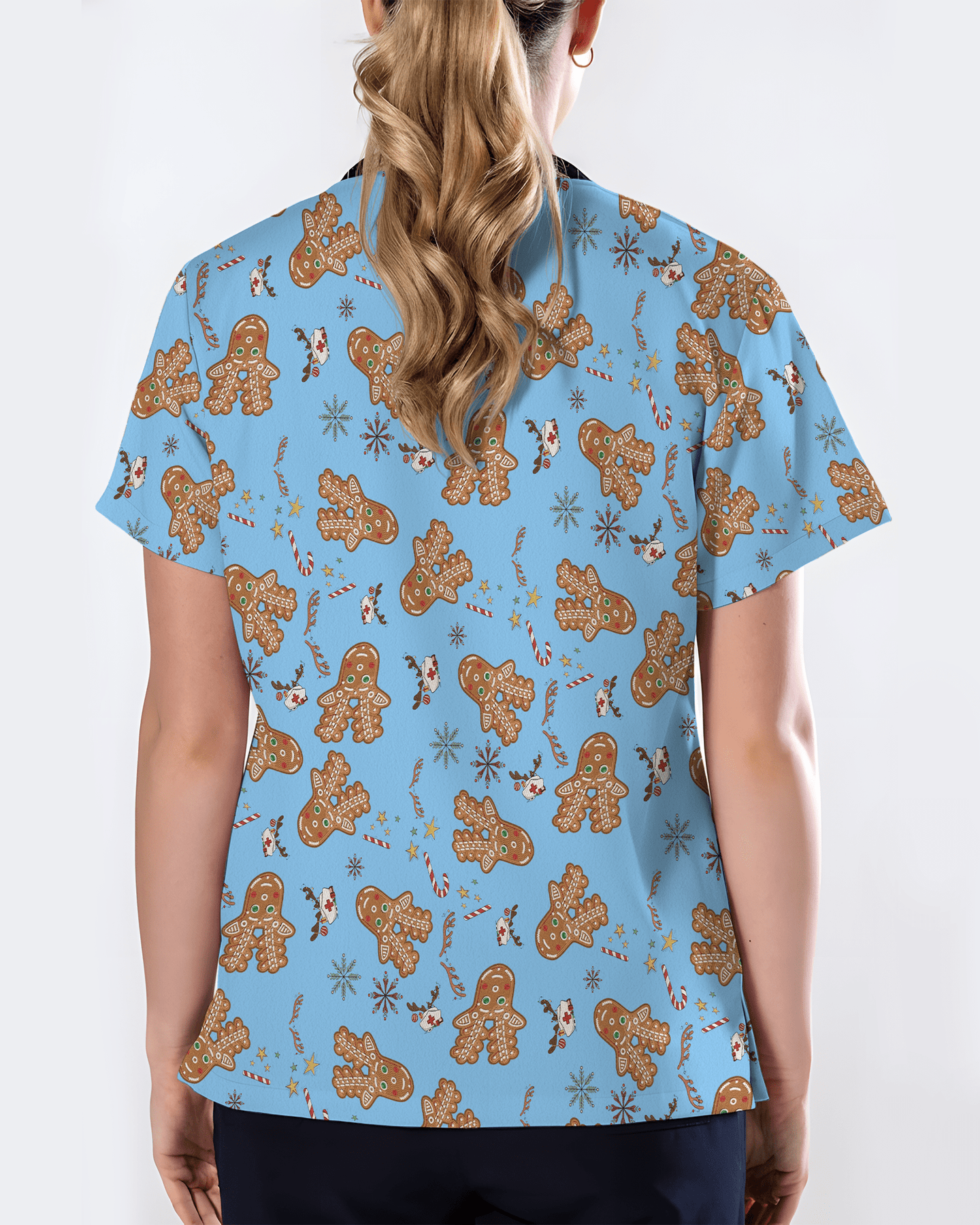 Cute Holiday Cookies Nurse Medical Scrub Top - Scrubloop