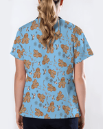 Cute Holiday Cookies Nurse Medical Scrub Top - Scrubloop
