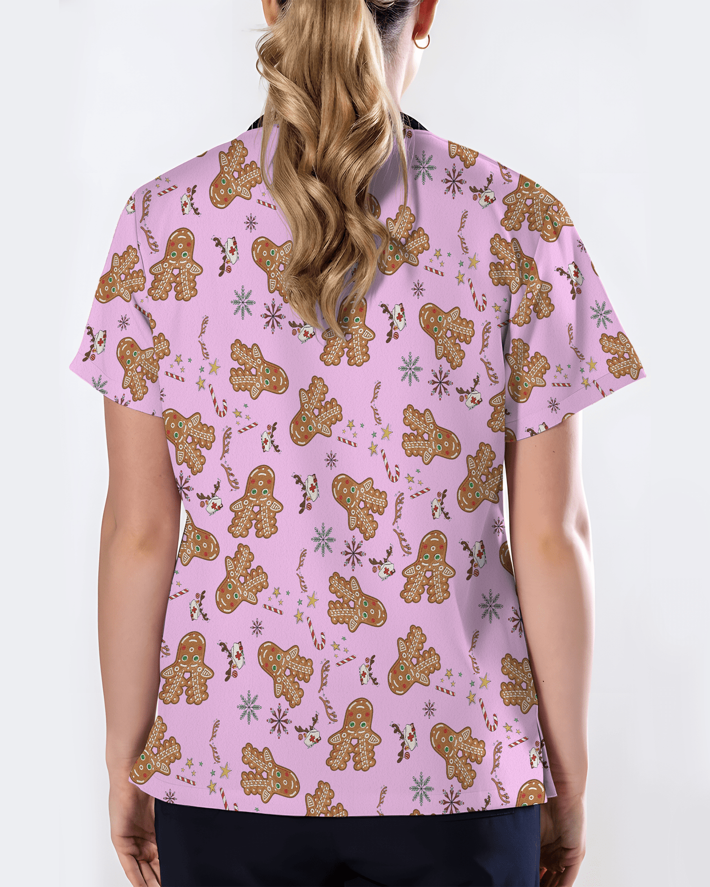 Cute Holiday Cookies Nurse Medical Scrub Top - Scrubloop