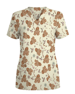 Cute Holiday Cookies Nurse Medical Scrub Top - Scrubloop