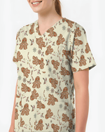 Cute Holiday Cookies Nurse Medical Scrub Top - Scrubloop