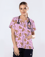 Cute Holiday Cookies Nurse Medical Scrub Top - Scrubloop