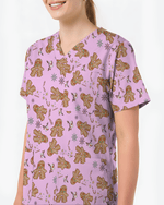 Cute Holiday Cookies Nurse Medical Scrub Top - Scrubloop