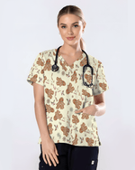 Cute Holiday Cookies Nurse Medical Scrub Top - Scrubloop