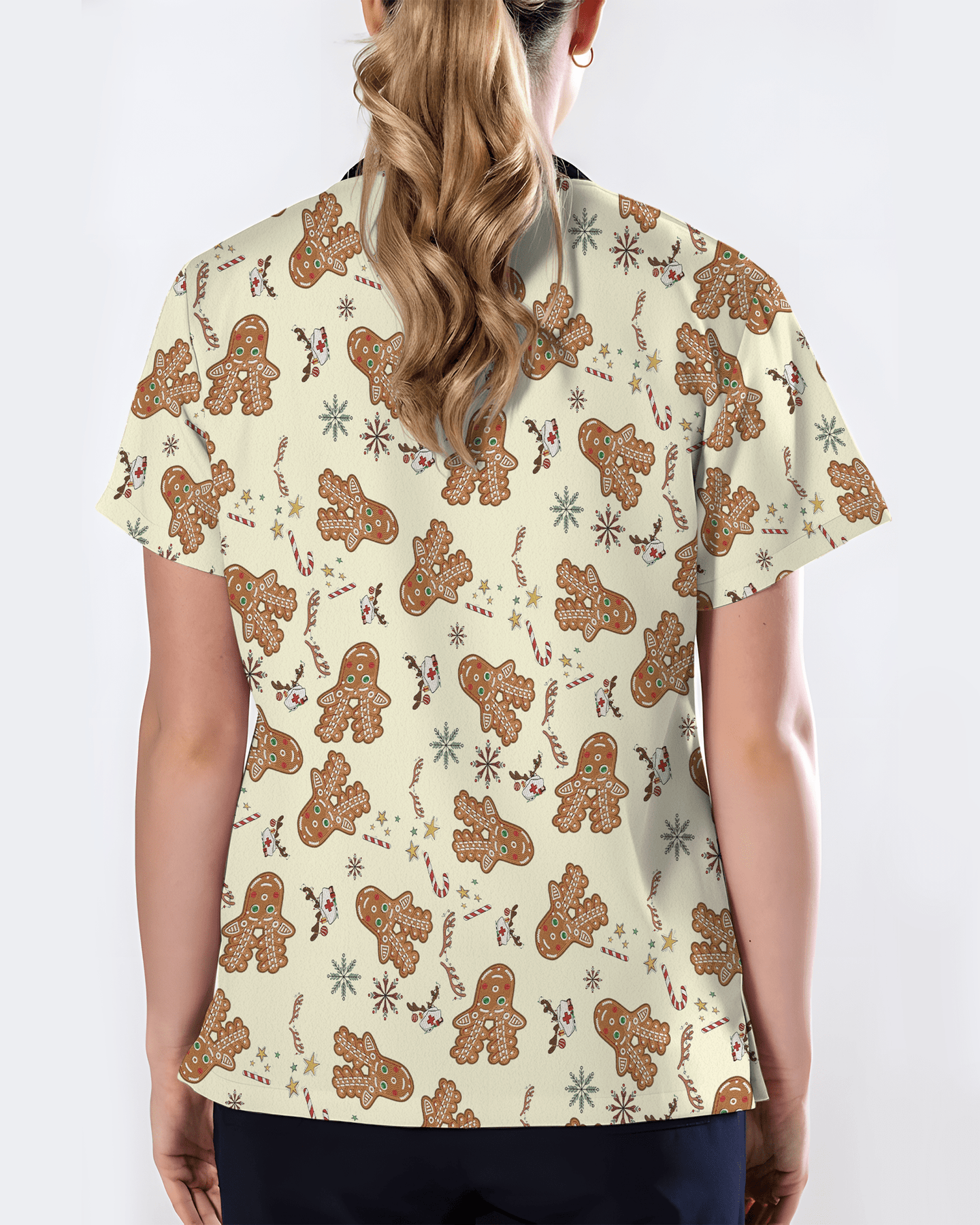 Cute Holiday Cookies Nurse Medical Scrub Top - Scrubloop