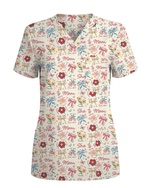 Cute Mother's Day Faith Floral Medical Scrub Top - Scrubloop