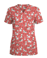 Cute Nurse Cat Christmas Medical Scrub Top - Scrubloop