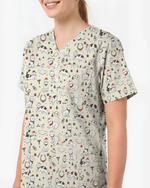 Cute Nurse Cat Christmas Medical Scrub Top - Scrubloop
