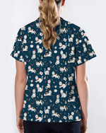 Cute Nurse Cat Christmas Medical Scrub Top - Scrubloop