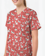 Cute Nurse Cat Christmas Medical Scrub Top - Scrubloop