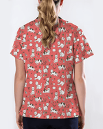 Cute Nurse Cat Christmas Medical Scrub Top - Scrubloop
