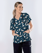Cute Nurse Cat Christmas Medical Scrub Top - Scrubloop
