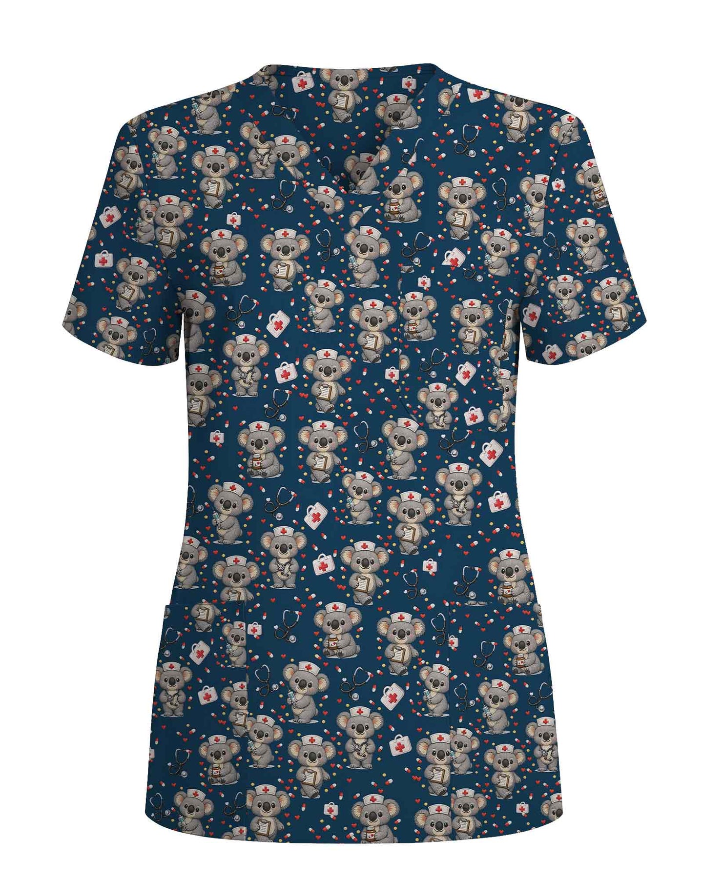 Cute Nurse Koala Medical Scrub Top - Scrubloop