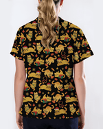 Cute Orange Cat Christmas Medical Nurse Scrub Top - Scrubloop