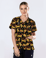 Cute Orange Cat Christmas Medical Nurse Scrub Top - Scrubloop