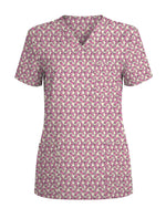 Cute Pink Cat Cuddle All Over Nursing Scrub Top - Scrubloop