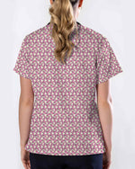Cute Pink Cat Cuddle All Over Nursing Scrub Top - Scrubloop