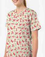 Cute Pink Cat Scrub Top - Scrubloop