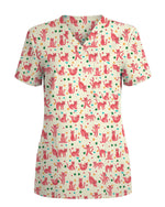 Cute Pink Cat Scrub Top - Scrubloop