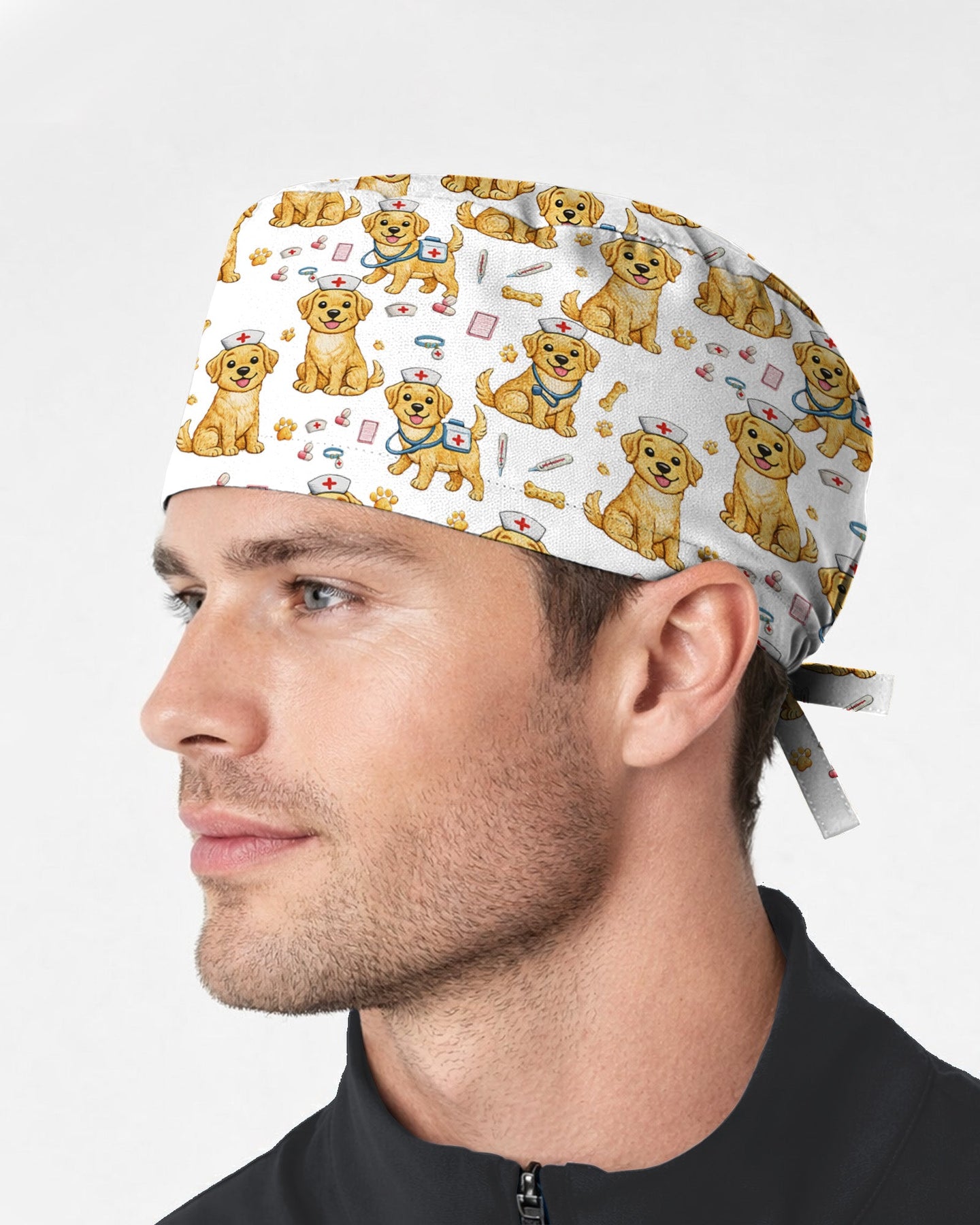 Cute Puppy Nurse Medical Scrub Cap - Scrubloop