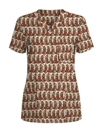 Cute Raccoon Christmas Medical Nurse Scrub Top - Scrubloop