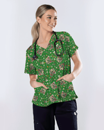 Cute Sea Turtle Nurse Christmas Scrub Top - Scrubloop