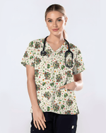Cute Sea Turtle Nurse Christmas Scrub Top - Scrubloop