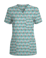 Cute Snowman Christmas Medical Nurse Scrub Top - Scrubloop