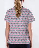 Cute Snowman Christmas Medical Nurse Scrub Top - Scrubloop