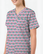 Cute Snowman Christmas Medical Nurse Scrub Top - Scrubloop