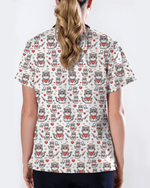 Cute Tabby Cat Nurse Heart Scrub Top - Scrubloop