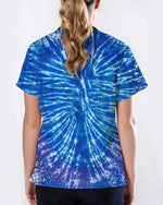 Cute Tie Dye Bunny Scrub Top - Scrubloop