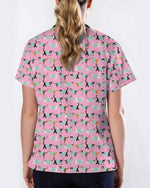 Cute Veterinary Face Mask Cat Nursing Scrub Top - Scrubloop