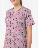 Cute Veterinary Face Mask Cat Nursing Scrub Top - Scrubloop