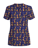 Cute Xmas Kangaroo Medical Scrub Top - Scrubloop