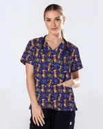 Cute Xmas Kangaroo Medical Scrub Top - Scrubloop