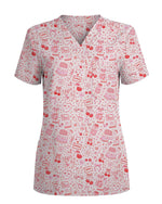 Cute XOXO Love Cupid Nursing Scrub Top - Scrubloop