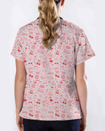 Cute XOXO Love Cupid Nursing Scrub Top - Scrubloop