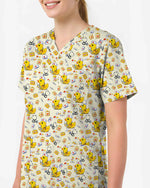 Cute Yellow Duck Nurse Medical Scrub Top - Scrubloop