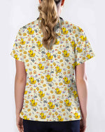 Cute Yellow Duck Nurse Medical Scrub Top - Scrubloop