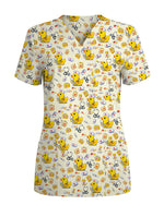 Cute Yellow Duck Nurse Medical Scrub Top - Scrubloop