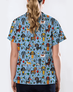 Dachshund Christmas Holiday Nursing Scrub Top - Scrubloop